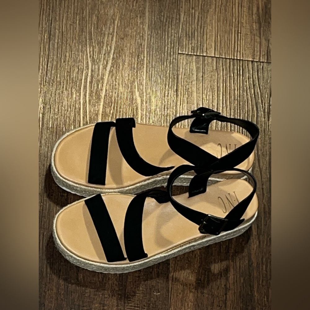 INC Black Espadrille Platform Sandals Size 8.5